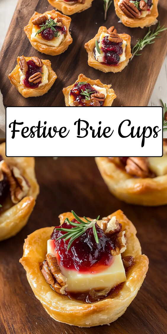 Festive Brie Cups with Cranberry