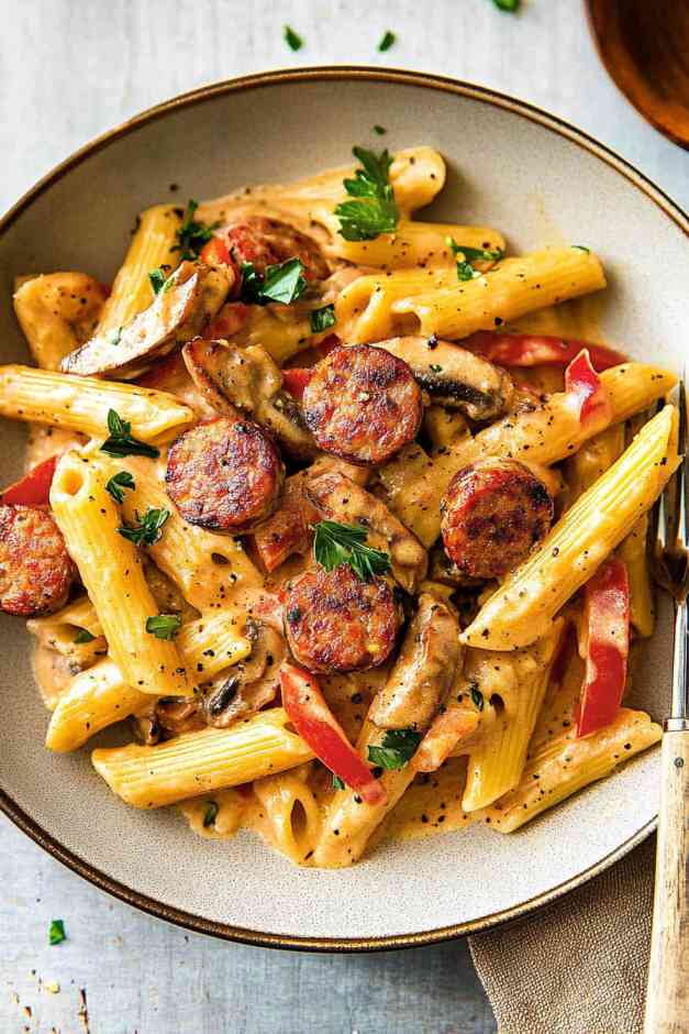 Creamy Cajun Sausage Pasta