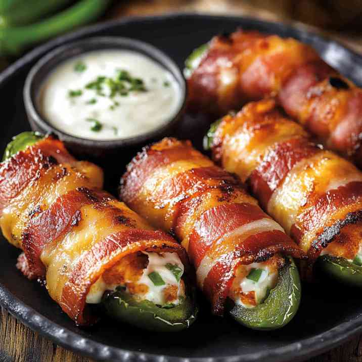 Grilled Bacon Wrapped Jalapeno Poppers