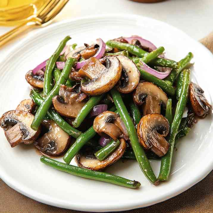 Sauteed Mushrooms And Green Beans Recipe